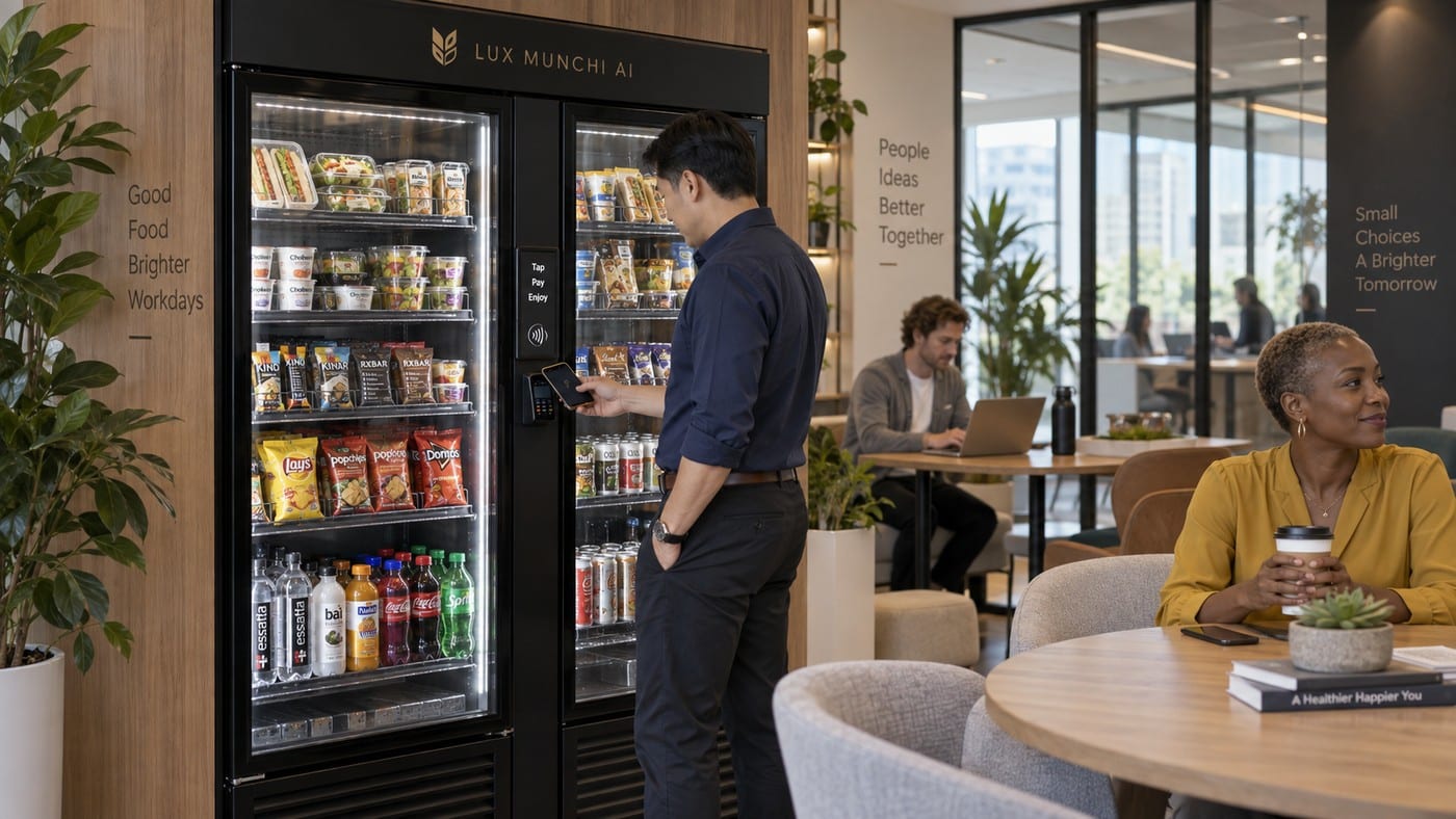 Colleagues at an office smart market